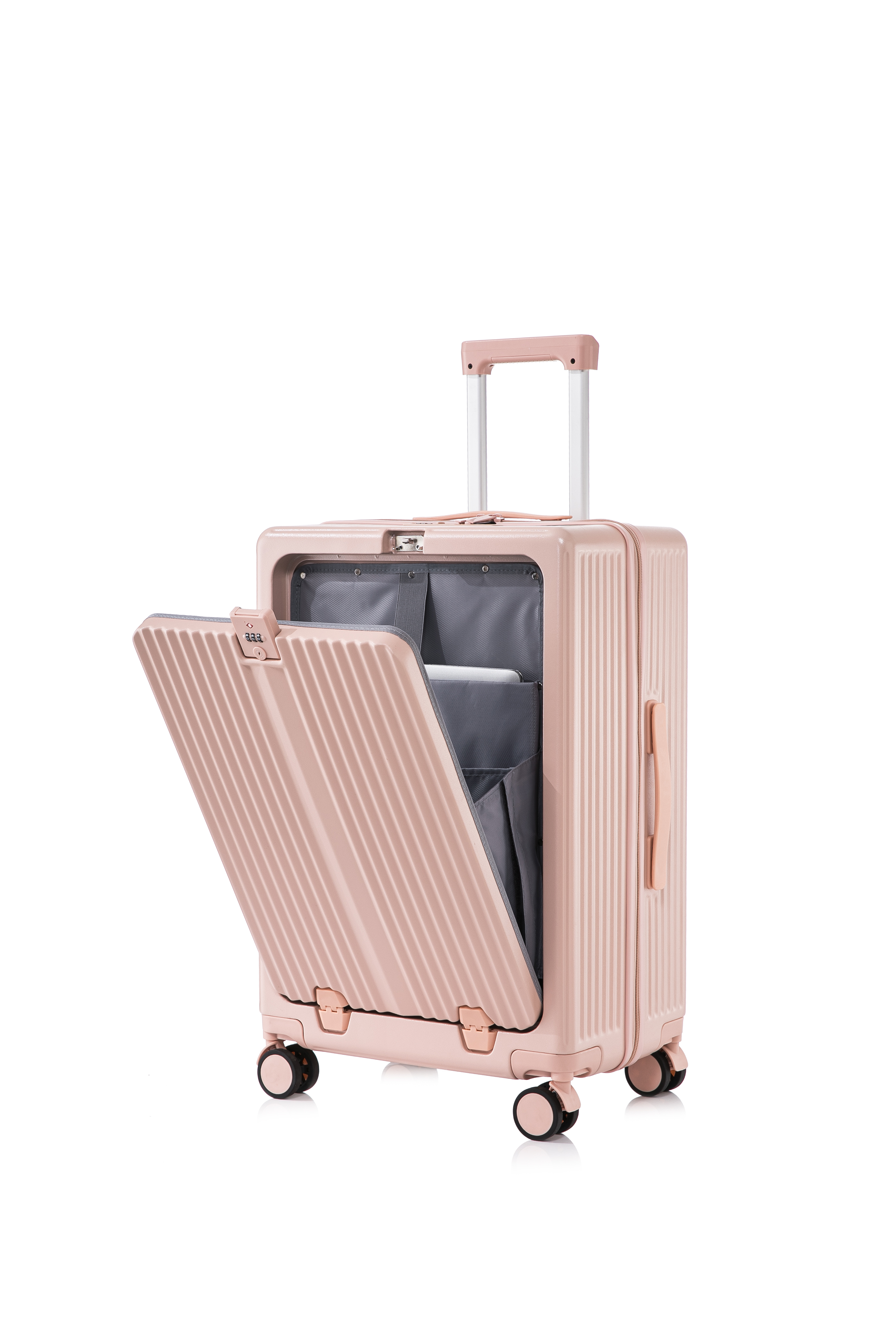 set bagasi dengan saku bukaan depan