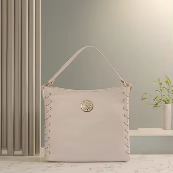 Tas tangan wanita kulit lembut dengan tali poliester yang dapat disesuaikan