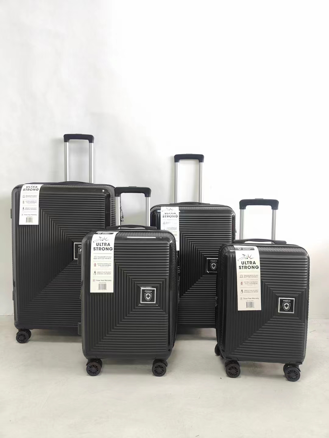 4 Buah Set Koper Bepergian Bagasi Troli Polipropilena PP Produsen Kustom