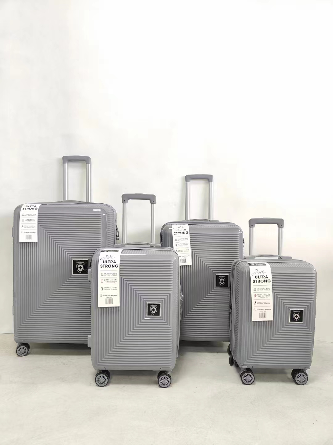4 Buah Set Koper Bepergian Bagasi Troli Polipropilena PP Produsen Kustom