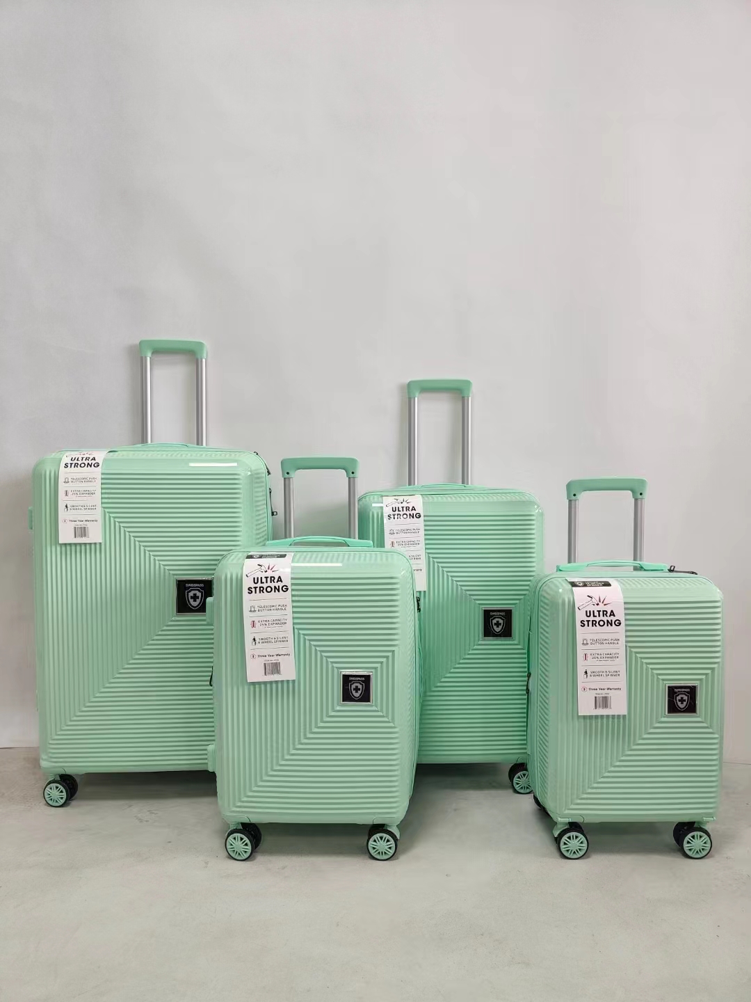 4 Buah Set Koper Bepergian Bagasi Troli Polipropilena PP Produsen Kustom