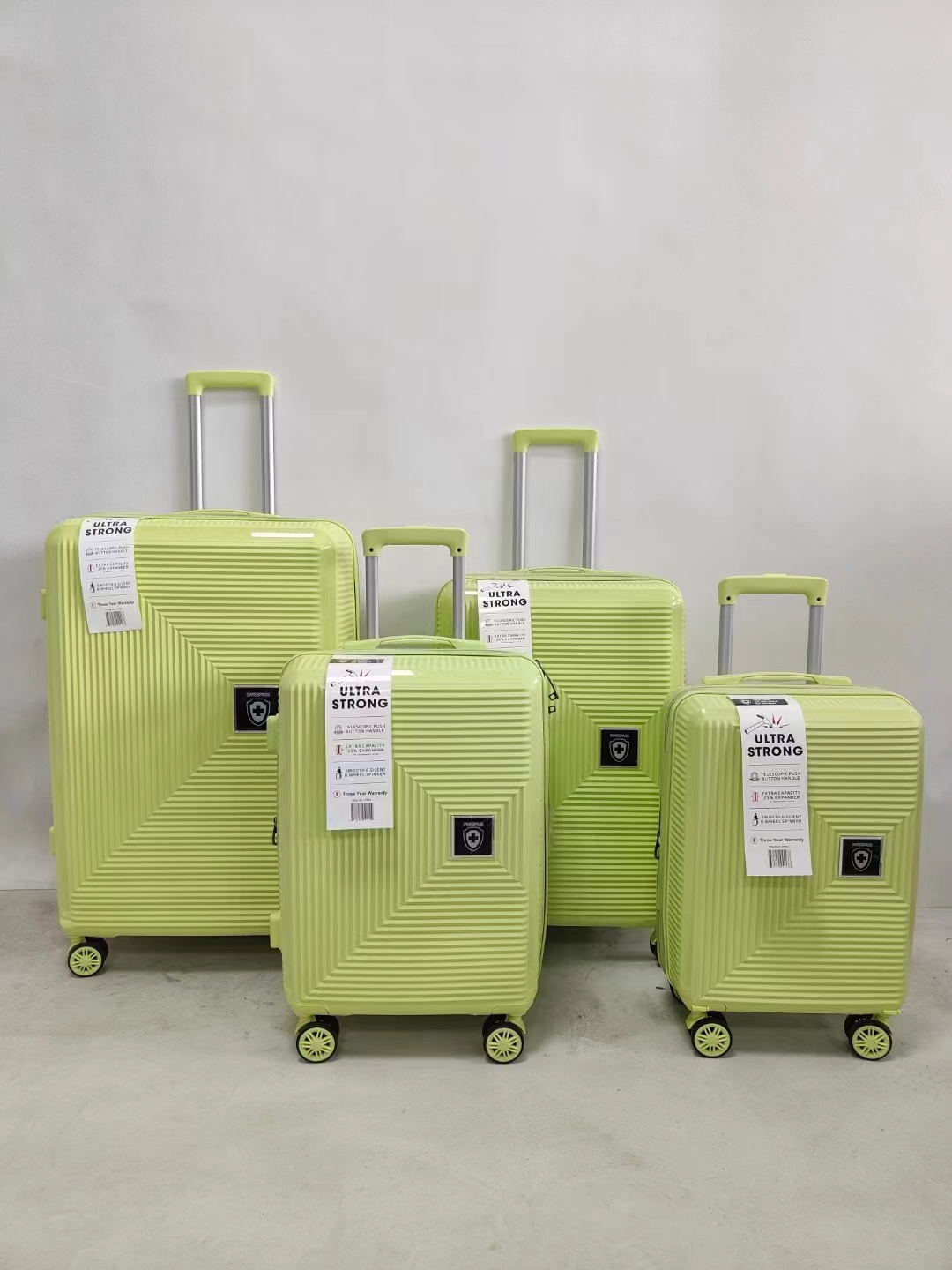 4 Buah Set Koper Bepergian Bagasi Troli Polipropilena PP Produsen Kustom