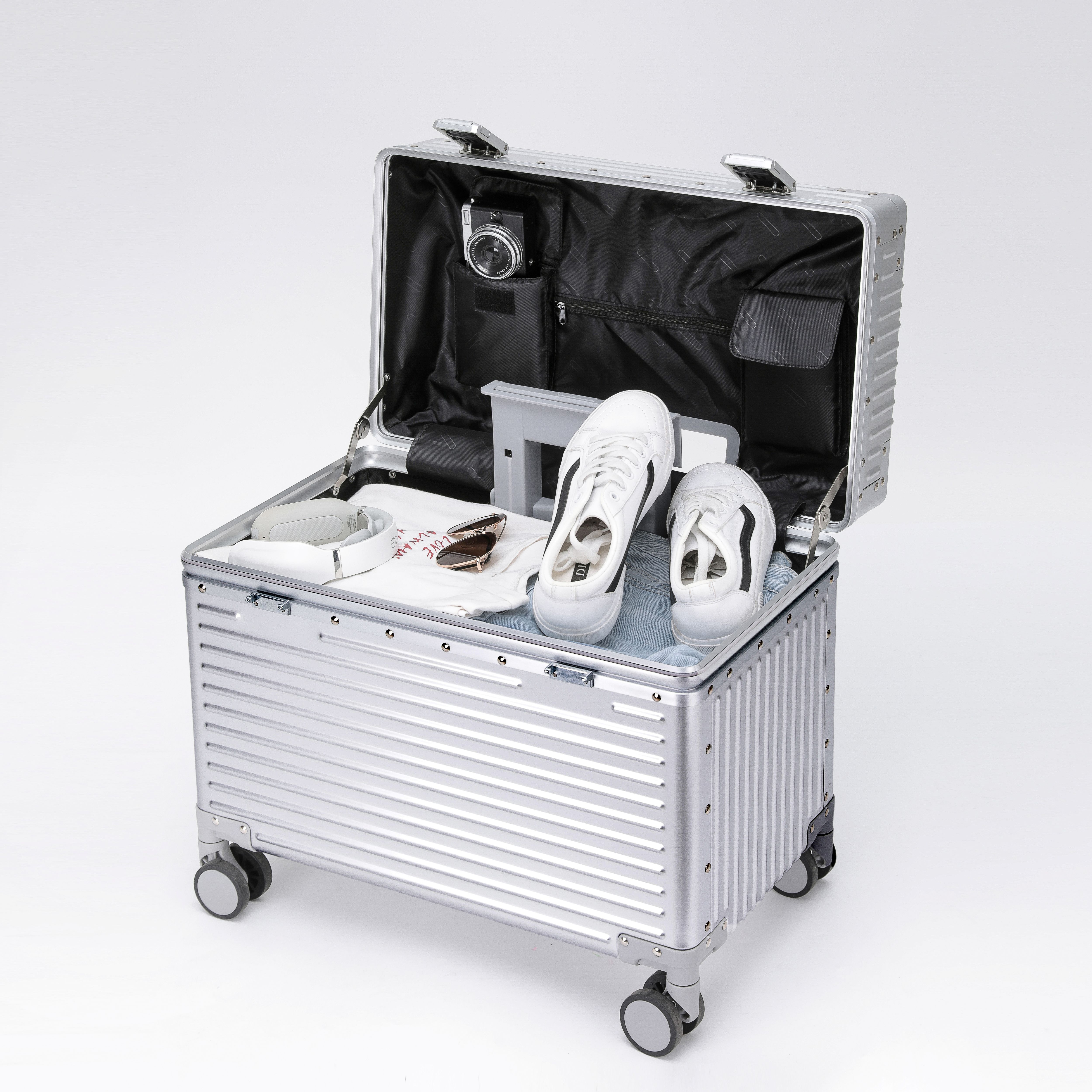 2 buah set koper bagasi troli magnesium dan aluminium